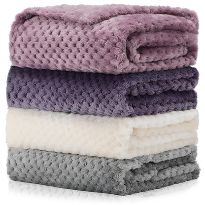 Frienda 4 Pcs Baby Fuzzy Blanket Fluffy Baby Blanket for Boys Girls Soft Warm Infant Newborn Toddler Receiving Nursery Bed Supplies, 32 x 24 Inch(Pink Color)
