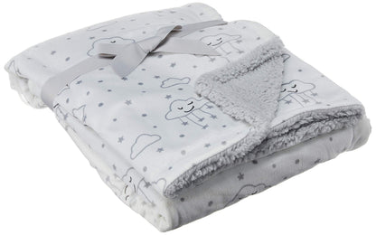 Hudson Baby Unisex Baby Plush Mink and Sherpa Blanket, Pink Floral, One Size