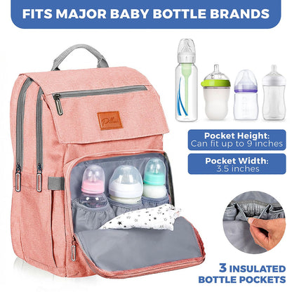 PILLANI Baby Diaper Bag Backpack - Baby Bag for Girls & Boys, Large Waterproof Toddler Diaper Backpack - Baby Shower Gifts & Registry Must Haves - Travel Diaper Bags with Changing Pad - Newborn Stuff
