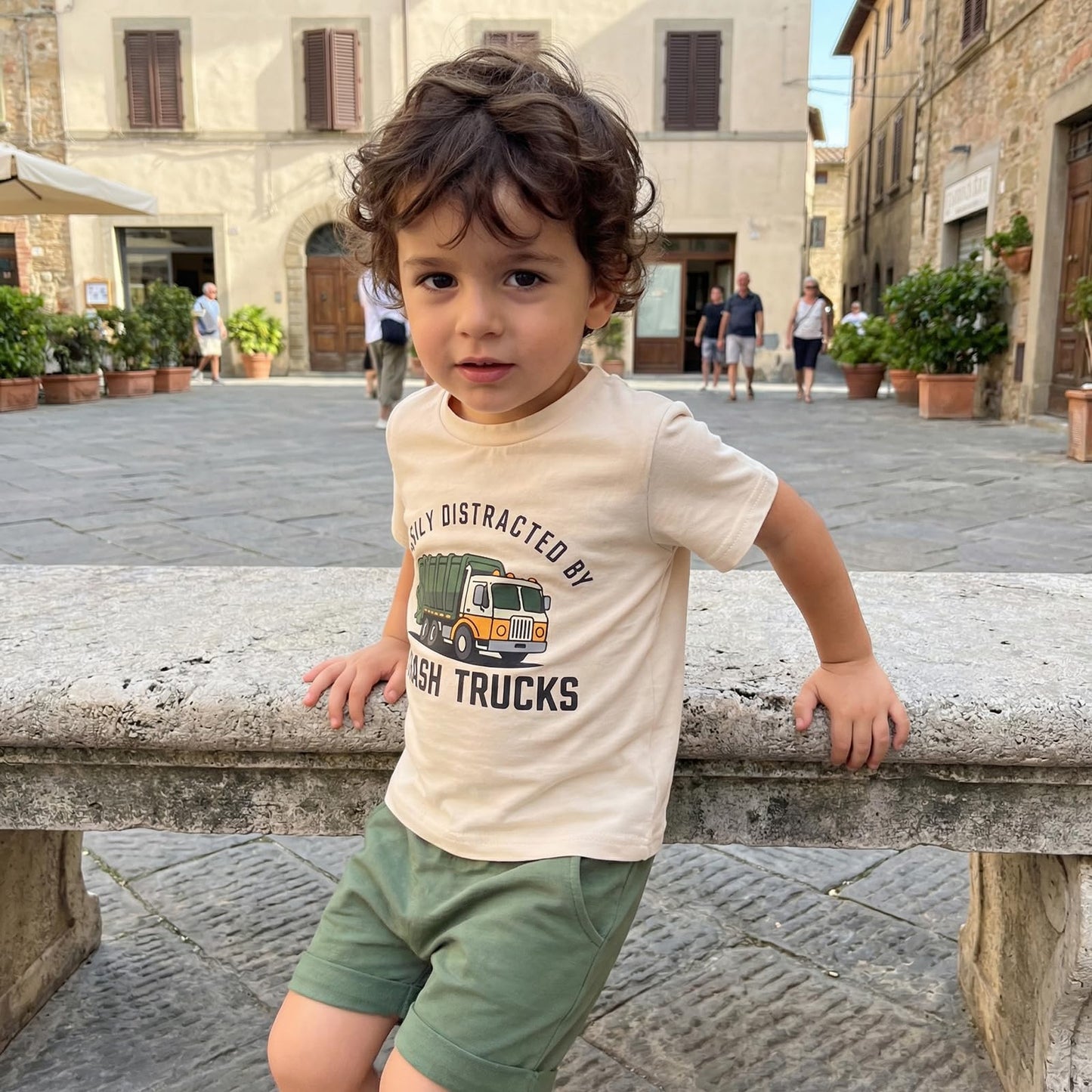 WZTYYDS Toddler Baby Boy Summer Clothes 2T 3T 4T 5T Boys Outfit Letter Truck Short Sleeve T-Shirt Tops + Shorts Set