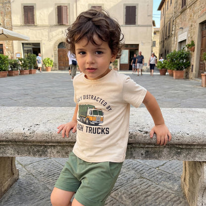 WZTYYDS Toddler Baby Boy Summer Clothes 2T 3T 4T 5T Boys Outfit Letter Truck Short Sleeve T-Shirt Tops + Shorts Set