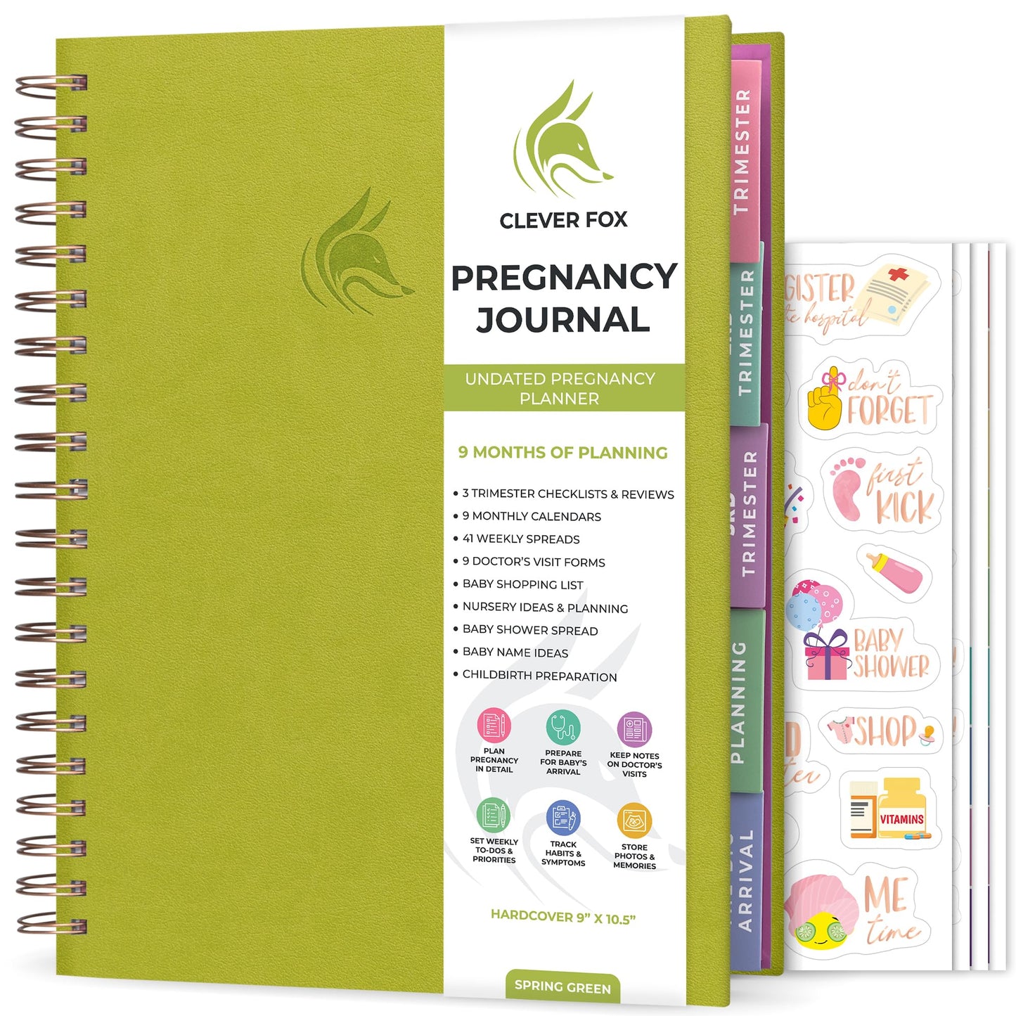 Clever Fox Pregnancy Journal & Memory Book - Pregnancy Planner & Notebook for Expecting Moms – Baby Keepsake, First Time Moms Gift (Lavender, 9" x 10.5")