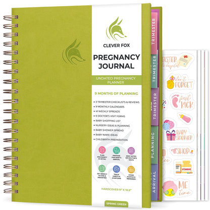 Clever Fox Pregnancy Journal & Memory Book - Pregnancy Planner & Notebook for Expecting Moms – Baby Keepsake, First Time Moms Gift (Lavender, 9" x 10.5")