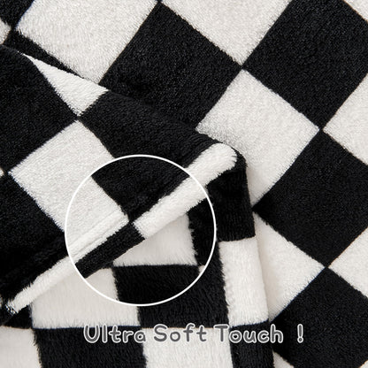 Yurhap Checkered Baby Blanket Fleece Baby Blankets for Boys, Ultra Soft Cozy Fluffy Infant Toddler Newborn Receiving Blankets for Crib Stroller, 30''x40'', Blue