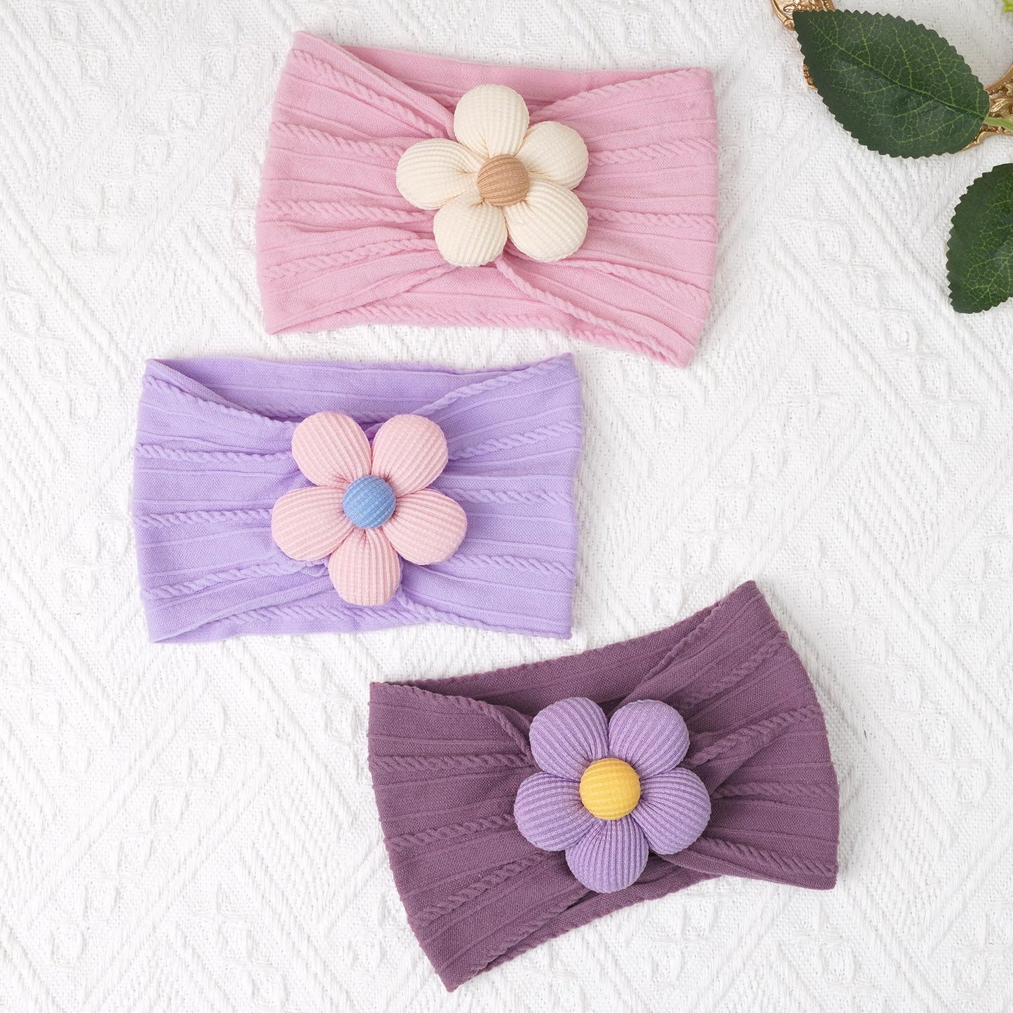 CÉLLOT 5 Pcs Baby Flower Headbands Baby Girls Nylon Headbands Soft Hairbands Hair Accessories for Newborn Infant Toddler Kids