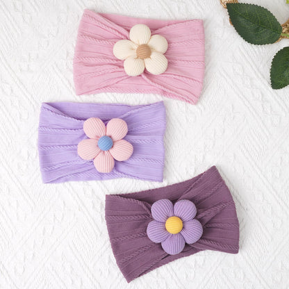 CÉLLOT 5 Pcs Baby Flower Headbands Baby Girls Nylon Headbands Soft Hairbands Hair Accessories for Newborn Infant Toddler Kids