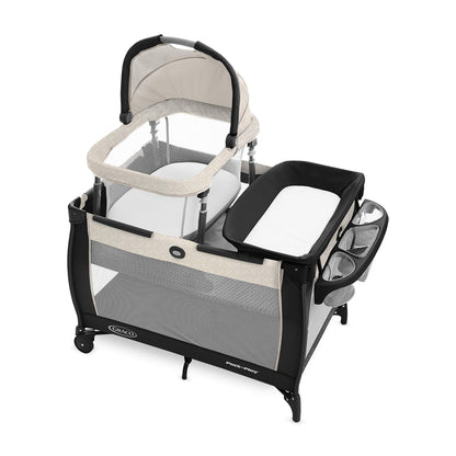 Graco® Pack n Play Dome LX Playard with Baby Bassinet Lightweight Portable Crib Push-Button Fold Travel Crib Redmond Convertible