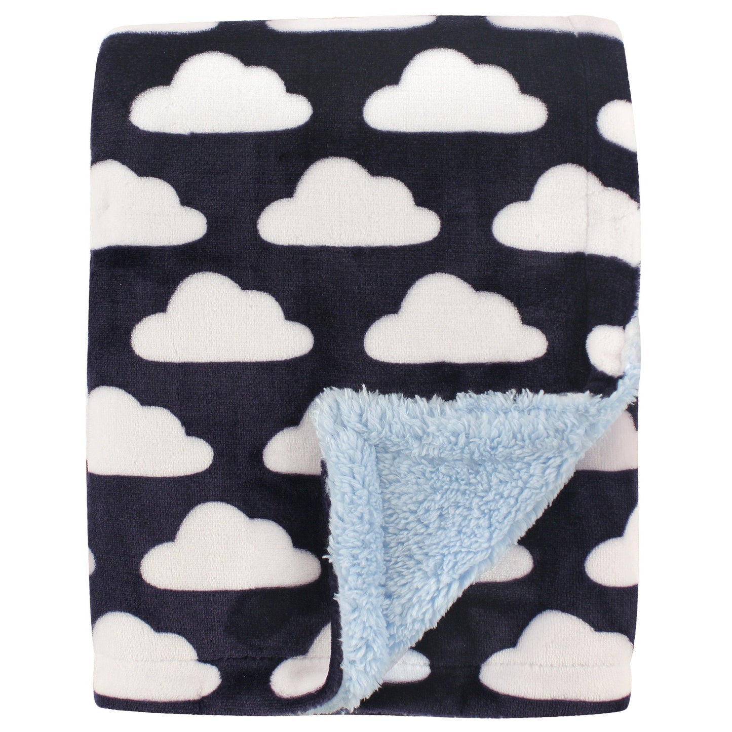 Hudson Baby Unisex Baby Plush Mink and Sherpa Blanket, Pink Floral, One Size