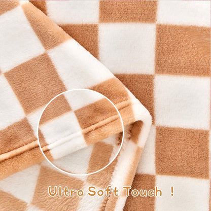 Yurhap Checkered Baby Blanket Fleece Baby Blankets for Boys, Ultra Soft Cozy Fluffy Infant Toddler Newborn Receiving Blankets for Crib Stroller, 30''x40'', Blue