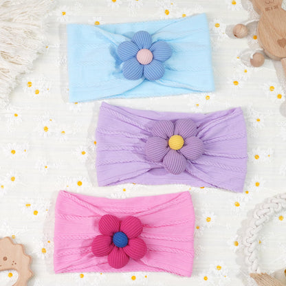 CÉLLOT 5 Pcs Baby Flower Headbands Baby Girls Nylon Headbands Soft Hairbands Hair Accessories for Newborn Infant Toddler Kids