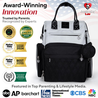 Award-Winning Baby Diaper Bag Backpack with Changing Station –Large Multifunction Waterproof Diaper Bag, Warm Bottle Pockets, Travel Baby Organizer Mom & Dad, Newborn Baby Essentials, Newborn Gift