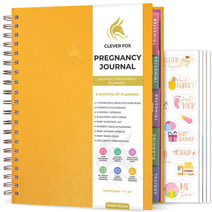 Clever Fox Pregnancy Journal & Memory Book - Pregnancy Planner & Notebook for Expecting Moms – Baby Keepsake, First Time Moms Gift (Lavender, 9" x 10.5")