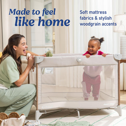 Graco® Pack n Play Dome LX Playard with Baby Bassinet Lightweight Portable Crib Push-Button Fold Travel Crib Redmond Convertible