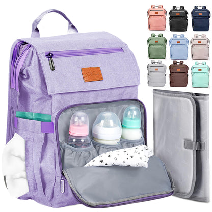 PILLANI Baby Diaper Bag Backpack - Baby Bag for Girls & Boys, Large Waterproof Toddler Diaper Backpack - Baby Shower Gifts & Registry Must Haves - Travel Diaper Bags with Changing Pad - Newborn Stuff