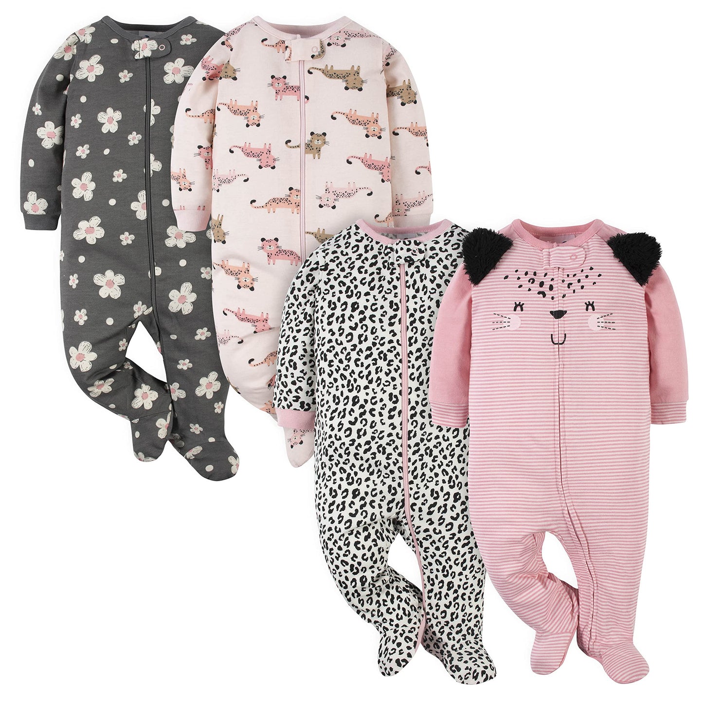 Gerber Baby-Girls 4 Pack Sleep 'N Play Footie