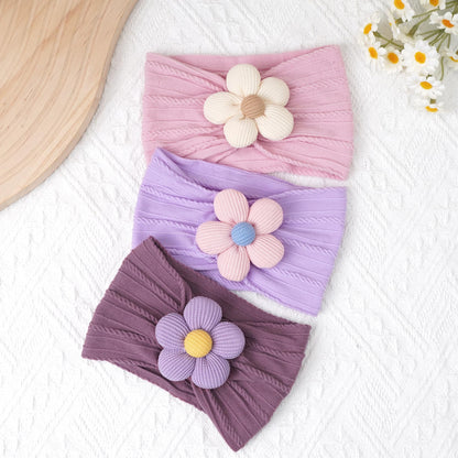 CÉLLOT 5 Pcs Baby Flower Headbands Baby Girls Nylon Headbands Soft Hairbands Hair Accessories for Newborn Infant Toddler Kids