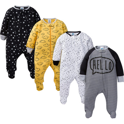 Gerber Baby-Girls 4 Pack Sleep 'N Play Footie