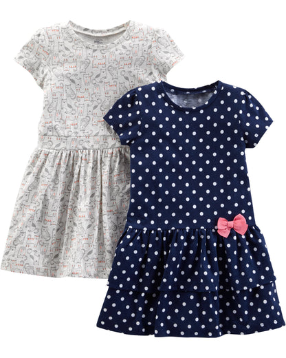 Simple Joys by Carter's baby-girls Short-sleeve and Sleeveless Dress Sets, Pack of 2