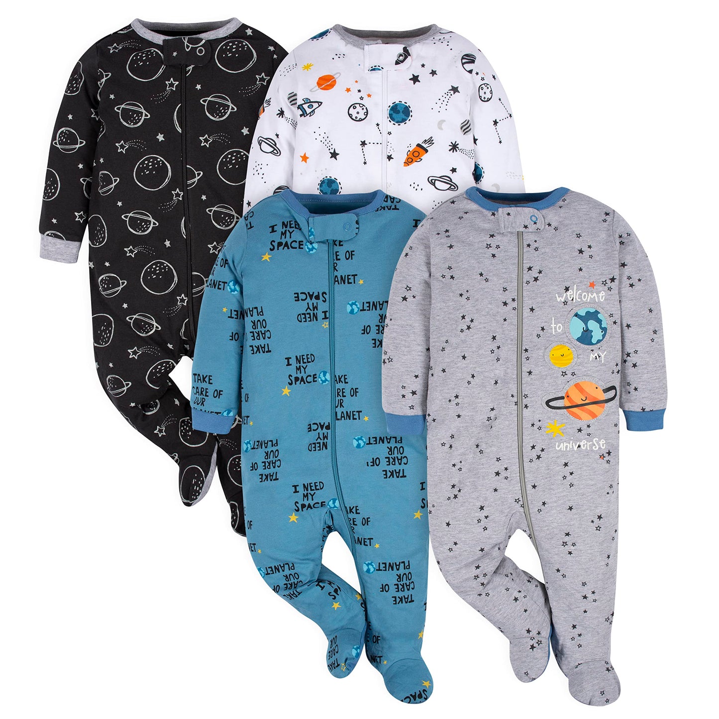 Gerber Baby-Girls 4 Pack Sleep 'N Play Footie