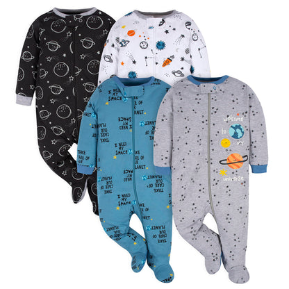 Gerber Baby-Girls 4 Pack Sleep 'N Play Footie