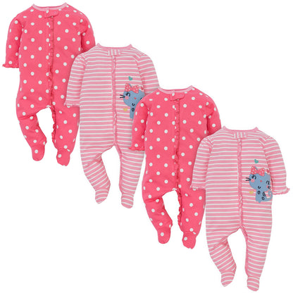 Gerber Baby-Girls 4 Pack Sleep 'N Play Footie