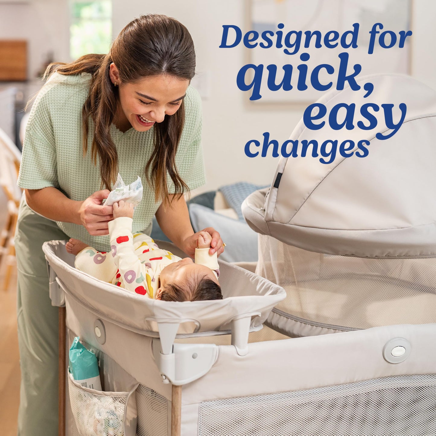 Graco® Pack n Play Dome LX Playard with Baby Bassinet Lightweight Portable Crib Push-Button Fold Travel Crib Redmond Convertible