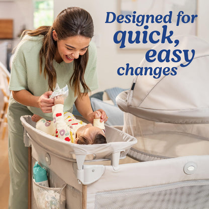 Graco® Pack n Play Dome LX Playard with Baby Bassinet Lightweight Portable Crib Push-Button Fold Travel Crib Redmond Convertible