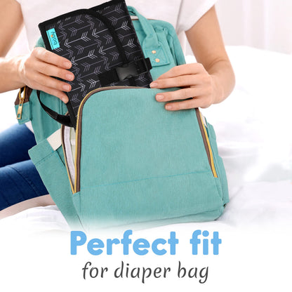 Kopi Baby Portable Diaper Changing Pad - Baby Diaper Changer Travel Bag with Wipes Pocket, Smart Design Portable Changing Mat, Infant Travel Station Kit, Gift for Newborn Girl & Boy - Grey, Classic