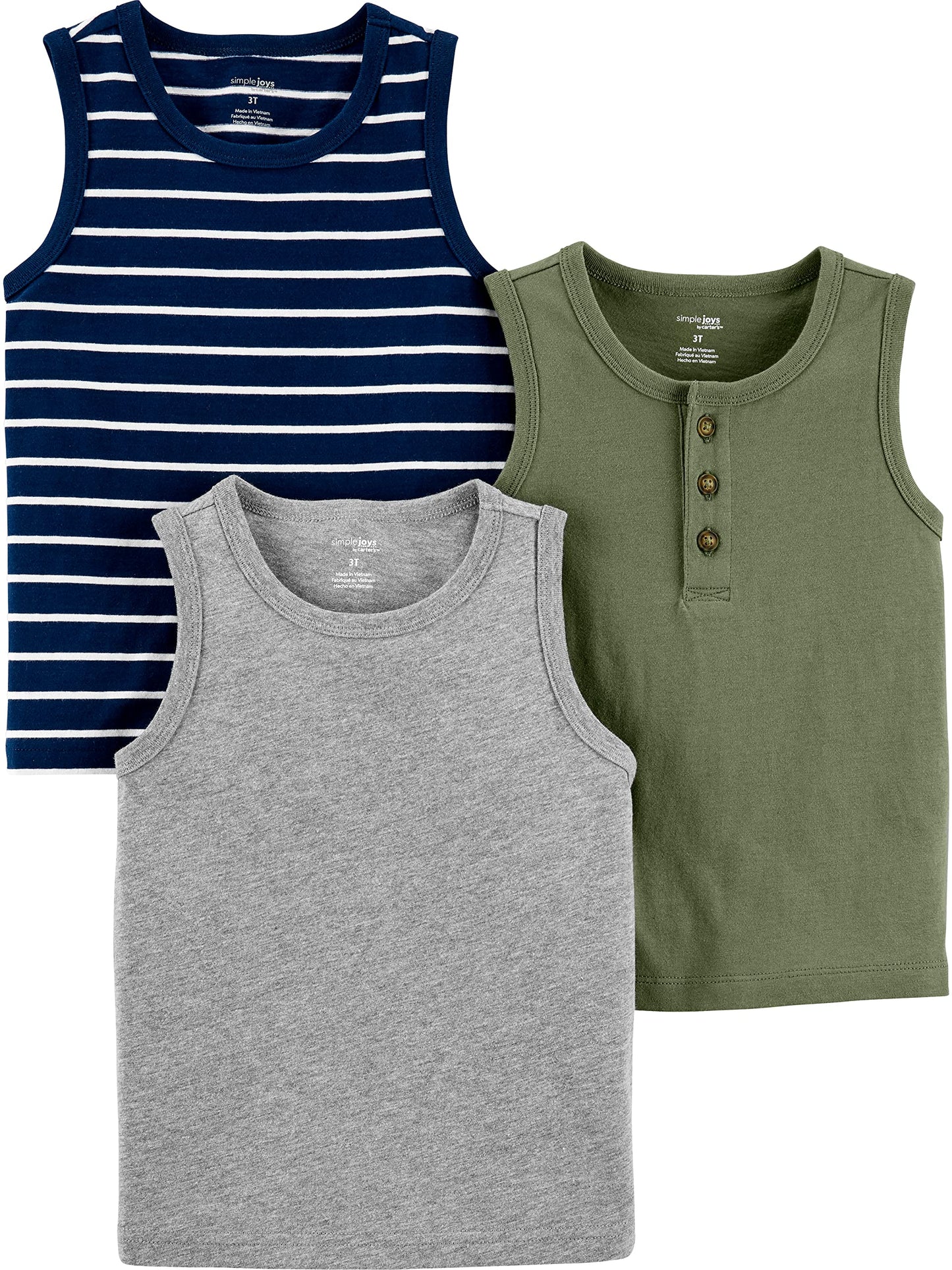 Simple Joys by Carter's Boys 3-Pack Muscle Tank Tops