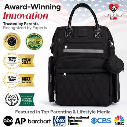 Award-Winning Baby Diaper Bag Backpack with Changing Station –Large Multifunction Waterproof Diaper Bag, Warm Bottle Pockets, Travel Baby Organizer Mom & Dad, Newborn Baby Essentials, Newborn Gift