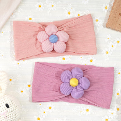 CÉLLOT 5 Pcs Baby Flower Headbands Baby Girls Nylon Headbands Soft Hairbands Hair Accessories for Newborn Infant Toddler Kids