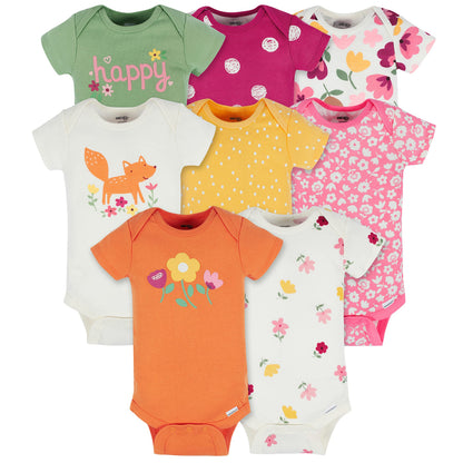 Onesies Brand Baby Girls' 8-pack Short Sleeve Mix & Match Bodysuits
