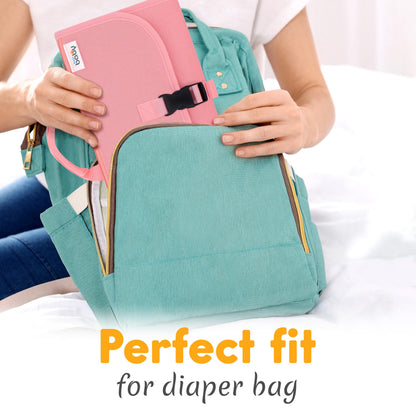 Kopi Baby Portable Diaper Changing Pad - Baby Diaper Changer Travel Bag with Wipes Pocket, Smart Design Portable Changing Mat, Infant Travel Station Kit, Gift for Newborn Girl & Boy - Grey, Classic