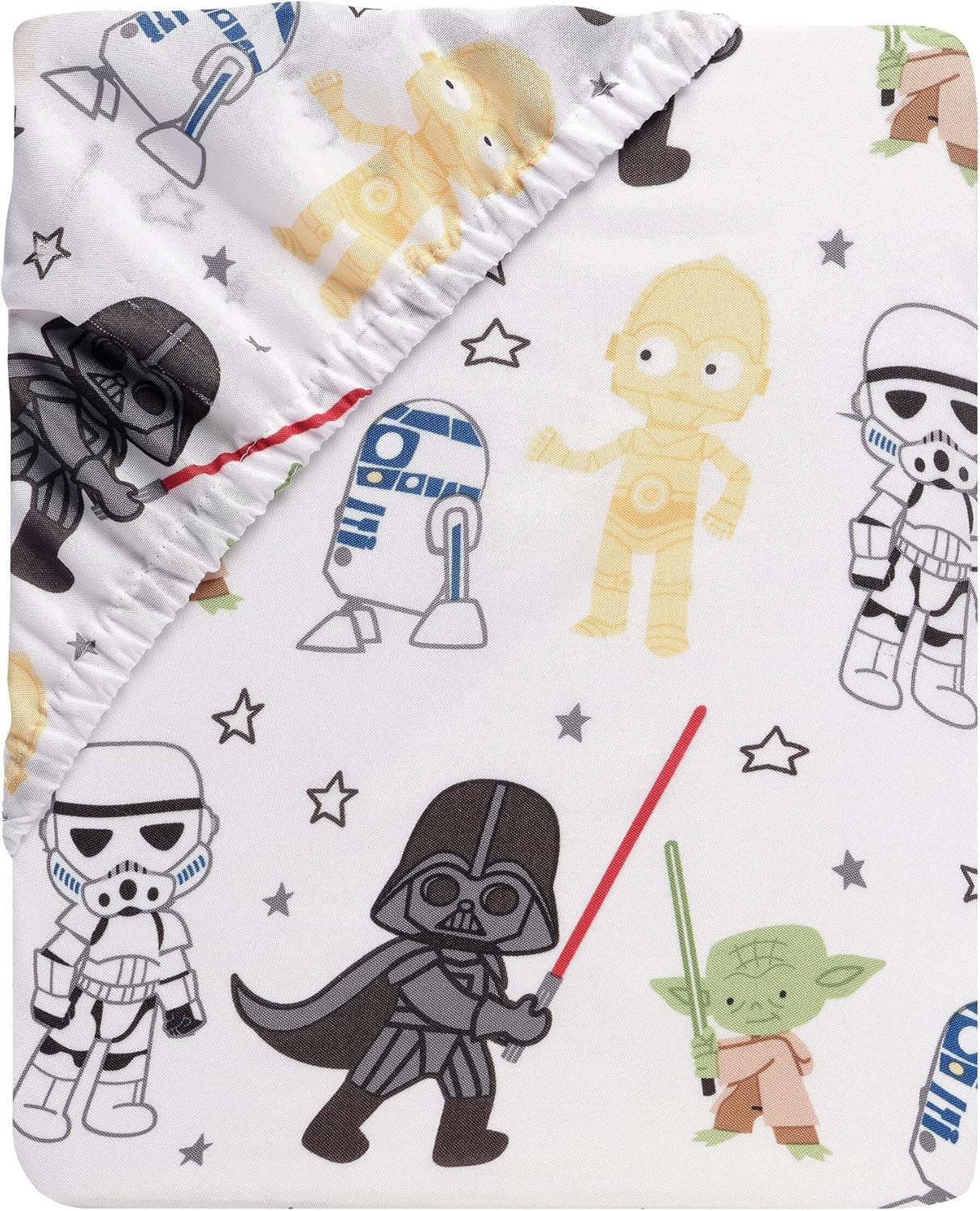 Lambs & Ivy Disney Baby Forever Mickey Mouse White Fitted Crib Sheet