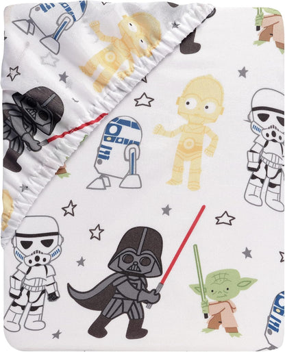 Lambs & Ivy Disney Baby Forever Mickey Mouse White Fitted Crib Sheet
