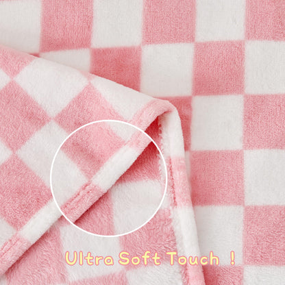 Yurhap Checkered Baby Blanket Fleece Baby Blankets for Boys, Ultra Soft Cozy Fluffy Infant Toddler Newborn Receiving Blankets for Crib Stroller, 30''x40'', Blue
