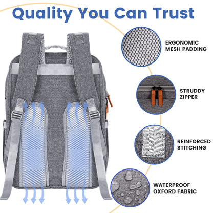 PILLANI Baby Diaper Bag Backpack - Baby Bag for Girls & Boys, Large Waterproof Toddler Diaper Backpack - Baby Shower Gifts & Registry Must Haves - Travel Diaper Bags with Changing Pad - Newborn Stuff