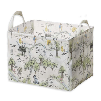 Winnie Nursery Decor, the Pooh Baby Stuff, Winnie Storage Nursery Basket, Large squarecanvas Laundry Hamper With A Waterproof PECoating, Foldable, Toys Bin, Baby Nursery HamperDecor, Star