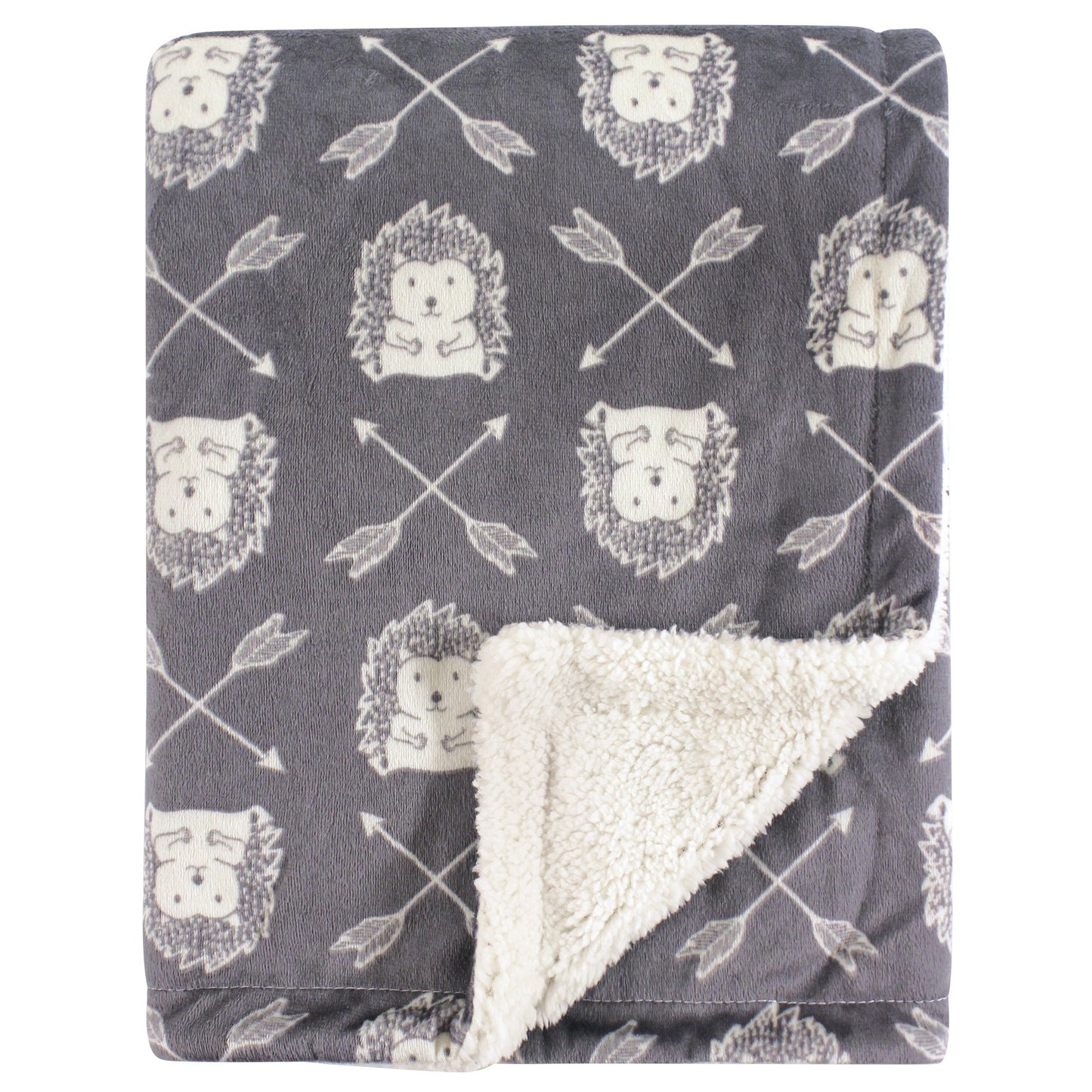 Hudson Baby Unisex Baby Plush Mink and Sherpa Blanket, Pink Floral, One Size