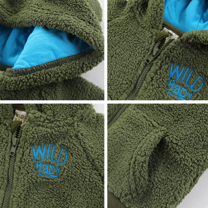 Newborn Infant Baby Boys Girls Cartoon Fleece Hooded Jacket Coat with Ears Warm Todder Kids Outwear Coat Zipper Up 0-6Y
