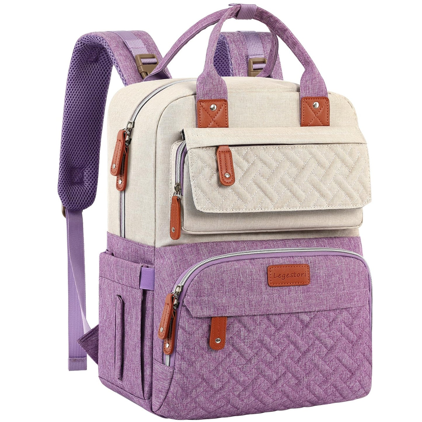 Diaper Bag Backpack, Baby Girl Diaper Bag for Mom, Large Pink Floral Diaper Bag Backpack for Girls, Waterproof Mom Backpack for Work Travel Holiday with Insulated Pockets and Stroller Straps