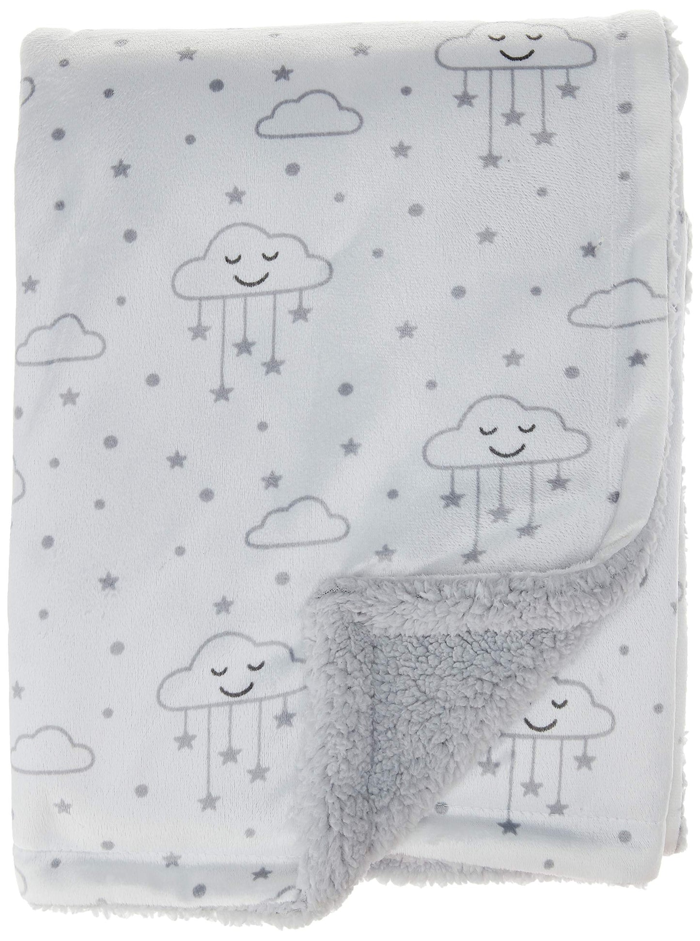 Hudson Baby Unisex Baby Plush Mink and Sherpa Blanket, Pink Floral, One Size