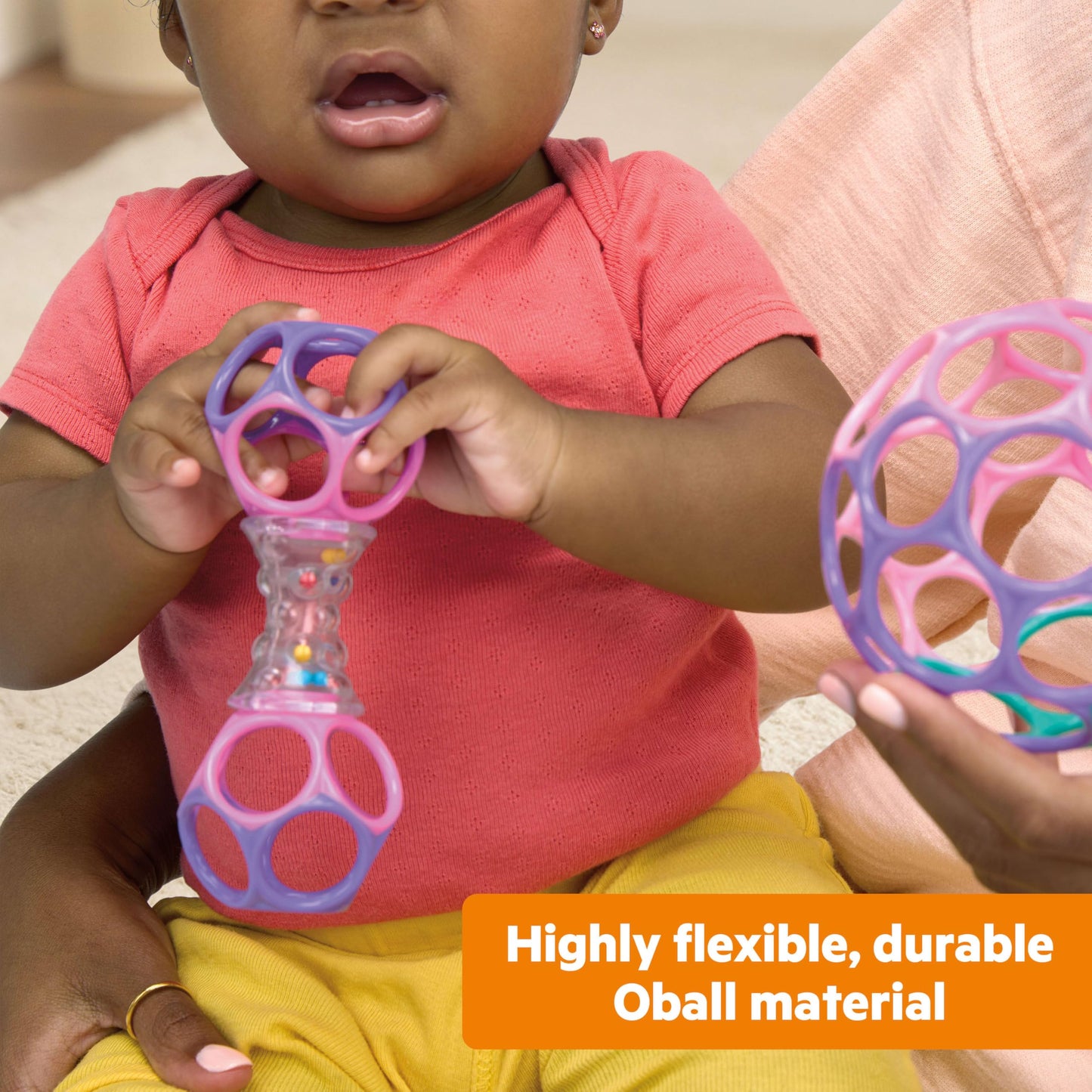 Bright Starts Oball Shaker Rattle Toy, Ages Newborn Plus
