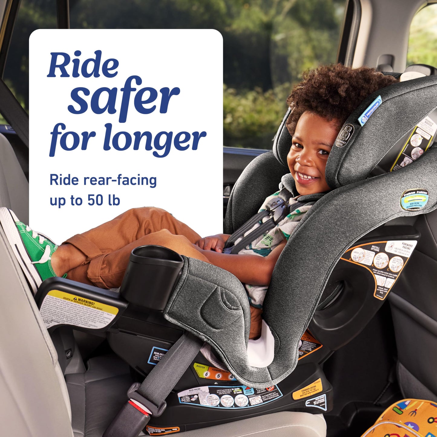 Graco Extend2Fit 3-in-1 Convertible Car Seat, 3 Modes – Rear Facing, Forward Facing Baby Car Seat and Highback Booster Seat, Adjustable Extension Panel for Extra Legroom, Cullen