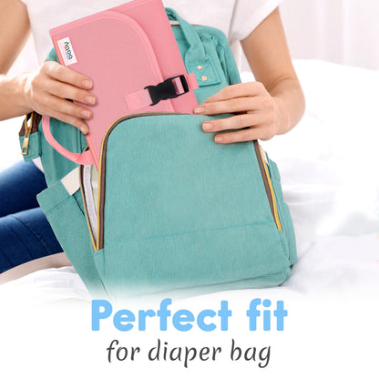 Kopi Baby Portable Diaper Changing Pad - Baby Diaper Changer Travel Bag with Wipes Pocket, Smart Design Portable Changing Mat, Infant Travel Station Kit, Gift for Newborn Girl & Boy - Grey, Classic